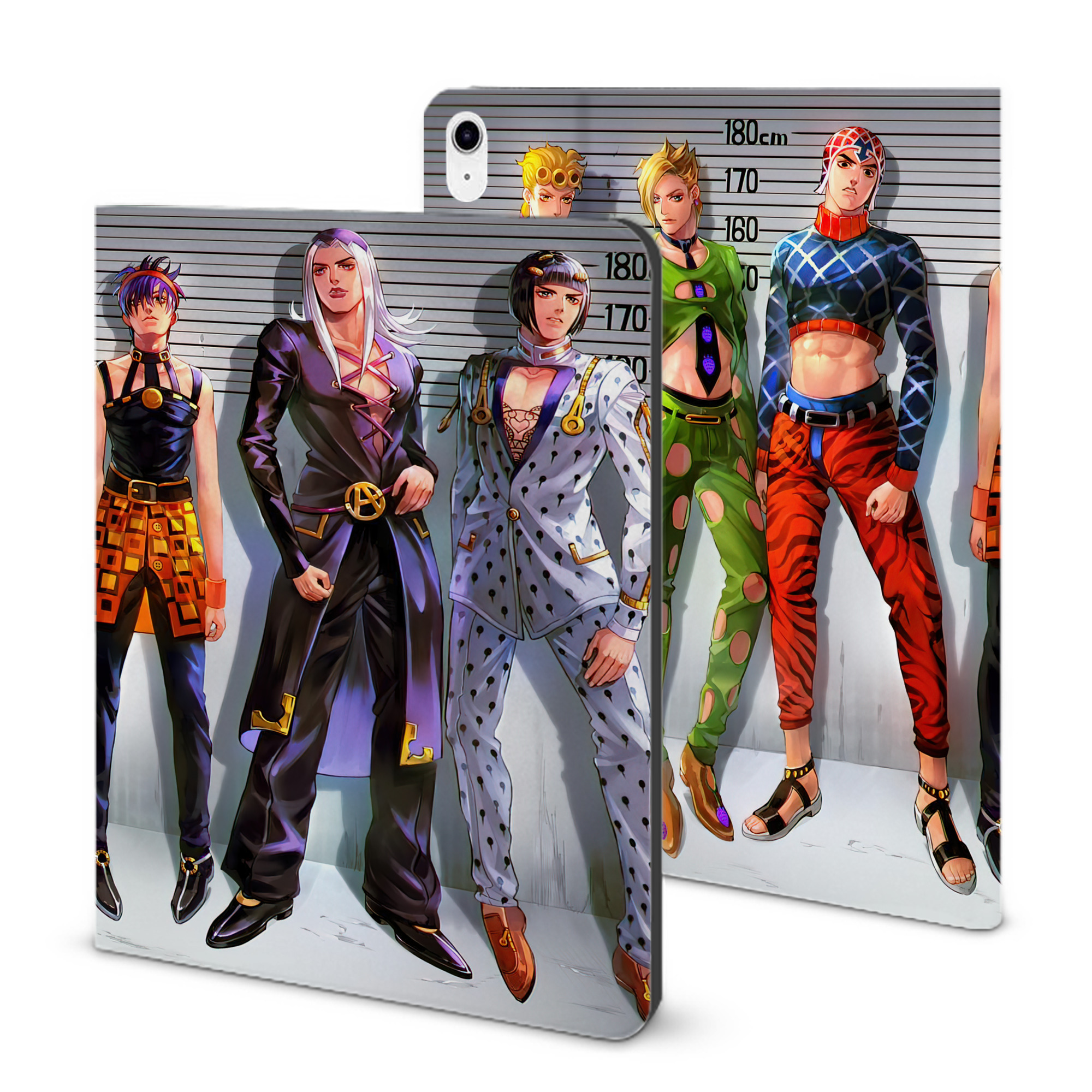 （画像用） ジョジョの奇妙な冒険 JoJo's Bizarre Adventure IPad ケース ブック型 PUレザー TPU 耐衝撃 軽量 薄型 ペン収納なし 全面保護 IPad 各モデル対応